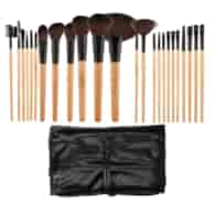 MIMO MAKEUP BRUSH WOODEN&BLACK 24PCS SET