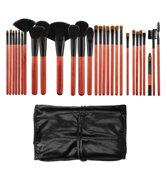 MIMO MAKEUP BRUSH CHERRY&BLACK 28PCS SET