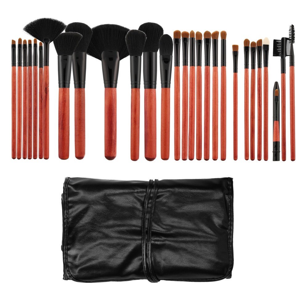 MIMO MAKEUP BRUSH CHERRY&BLACK 28PCS SET