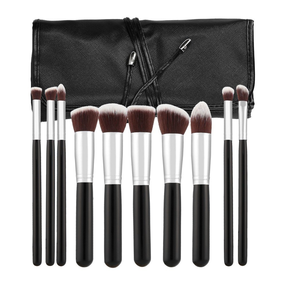 MIMO MAKEUP BRUSH KABUKI BLACK 10PCS SET