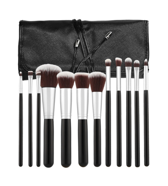 MIMO MAKEUP BRUSH KABUKI BLACK 12PCS SET