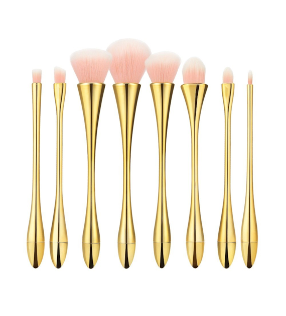 MIMO MAKEUP BRUSH GOLDEN 8PCS SET