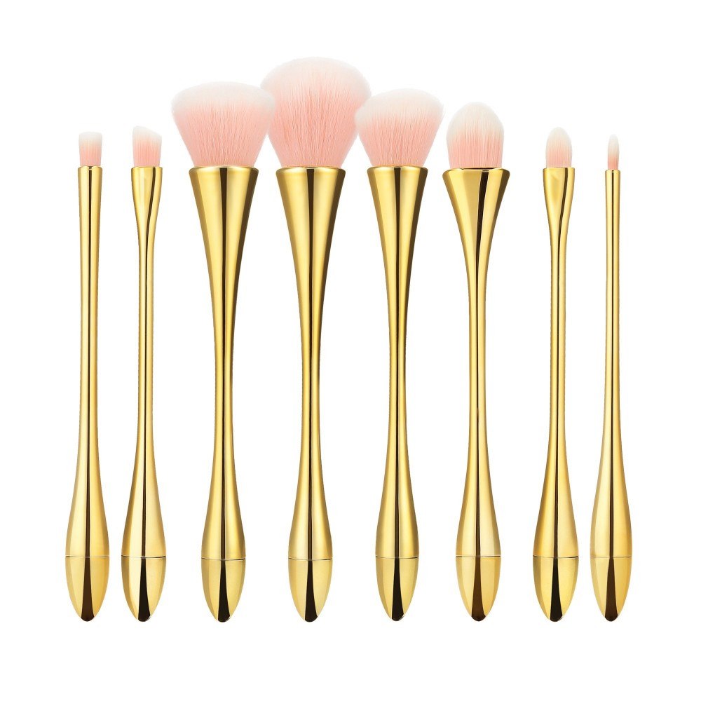 MIMO MAKEUP BRUSH GOLDEN 8PCS SET