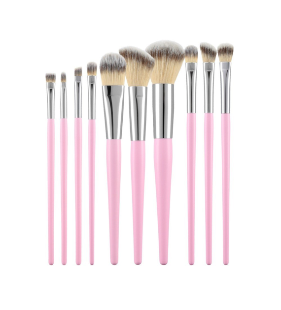 MIMO MAKEUP BRUSH PINK 10PCS SET