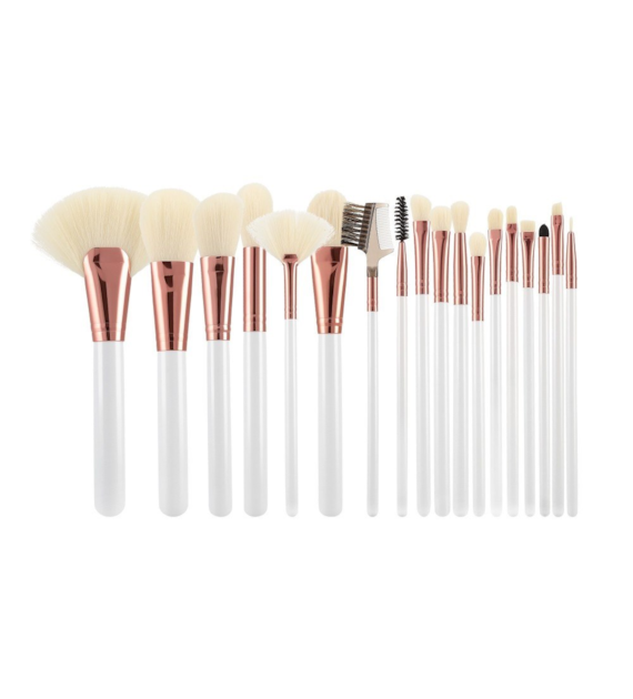 MIMO MAKEUP BRUSH WHITE&ECRU 18PCS SET