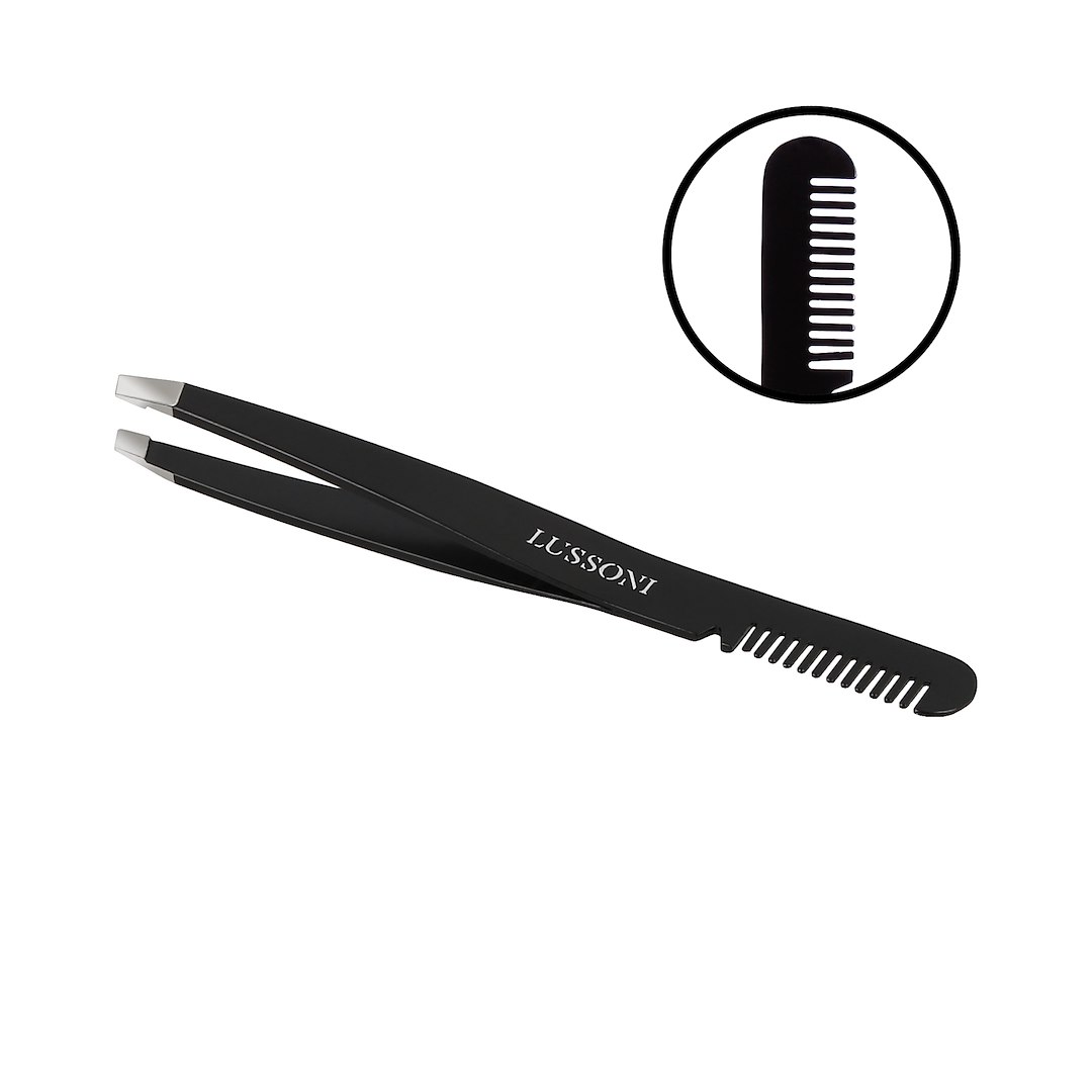 LUSSONI MU ACC SLANT TWEEZERS WITH COMB