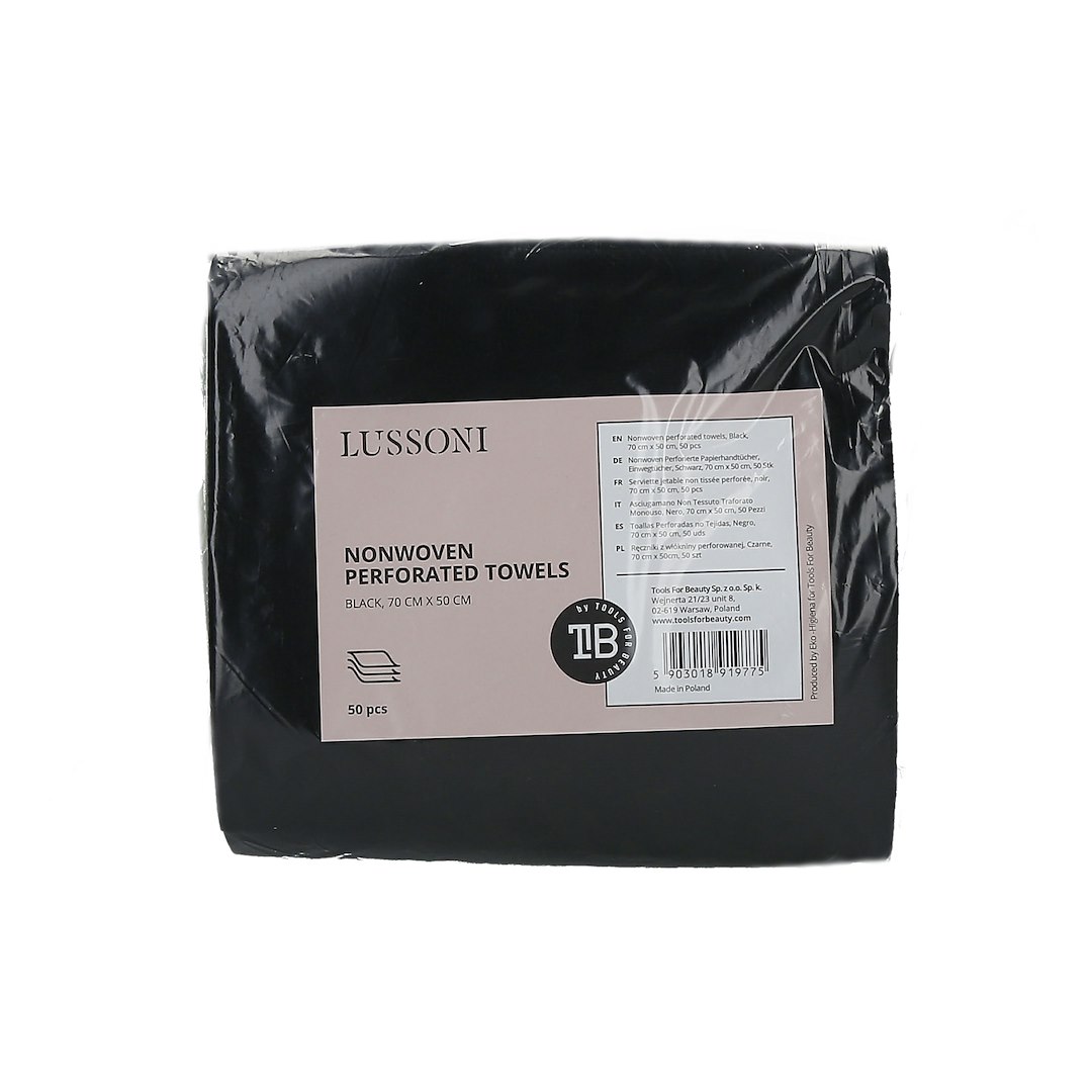 LUSSONI DSP TOWEL FABRIC PERF BLACK 70X50 (50PCS)