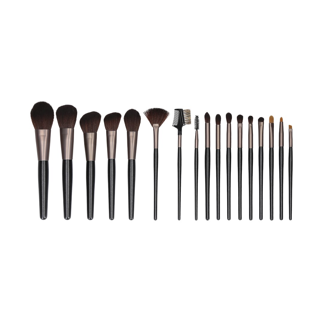 MIMO MAKEUP BRUSH BLACK 18 PCS SET