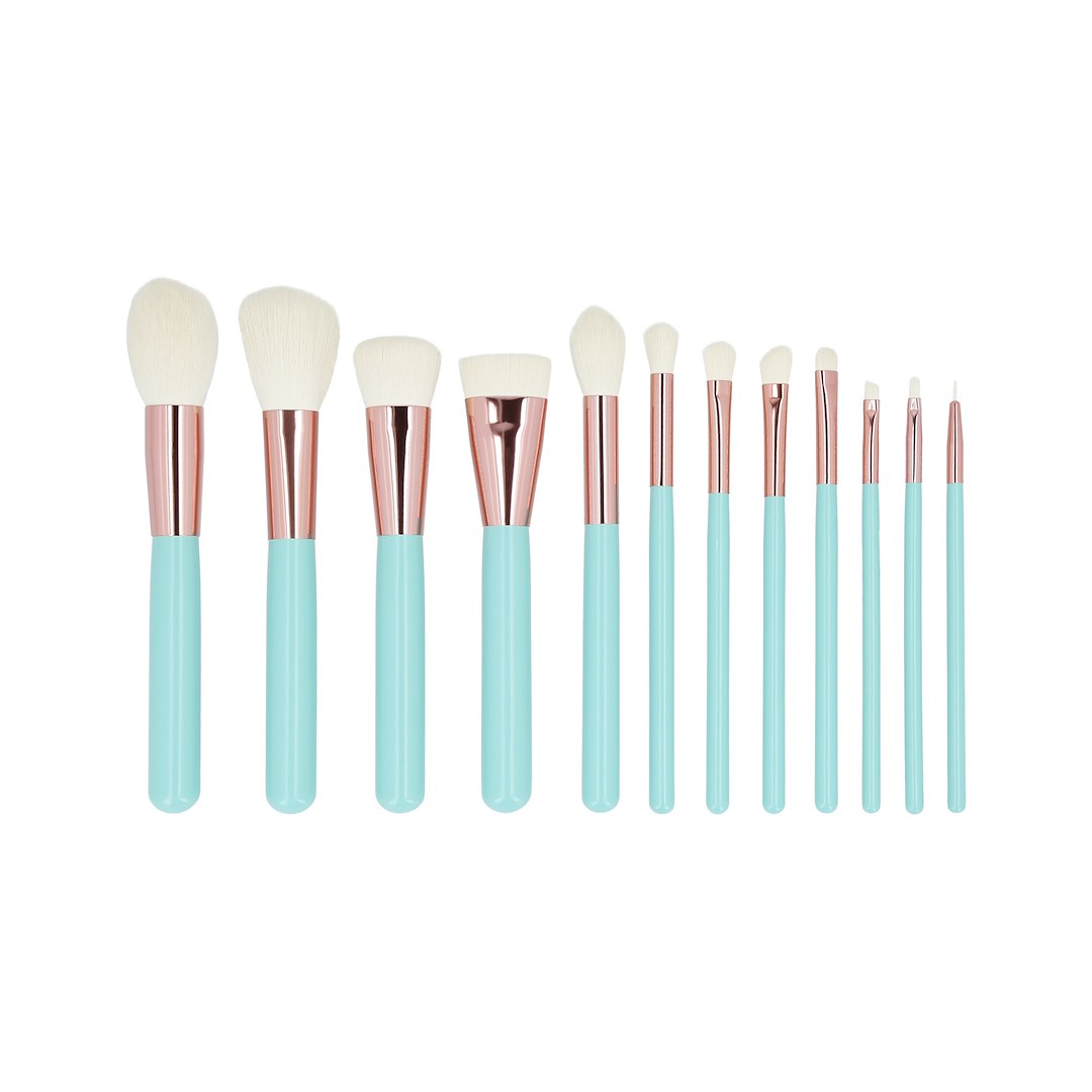 MIMO MAKEUP BRUSH TURQUOISE 12 PCS SET