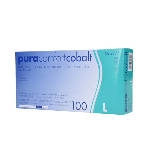 NITRILE GLOVES COMFORT COBALT 100PCS - L
