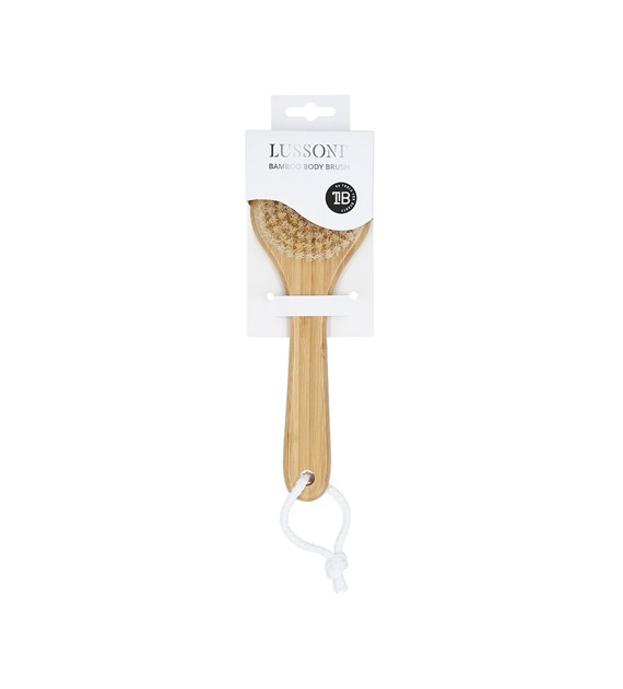 LUSSONI SC BAMBOO NATURAL BODY BRUSH WITH HANDLE