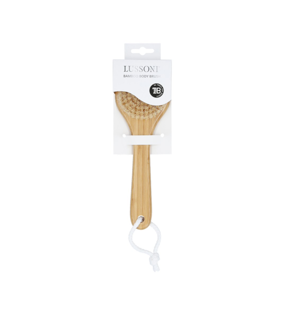 LUSSONI SC BAMBOO NATURAL BODY BRUSH WITH HANDLE