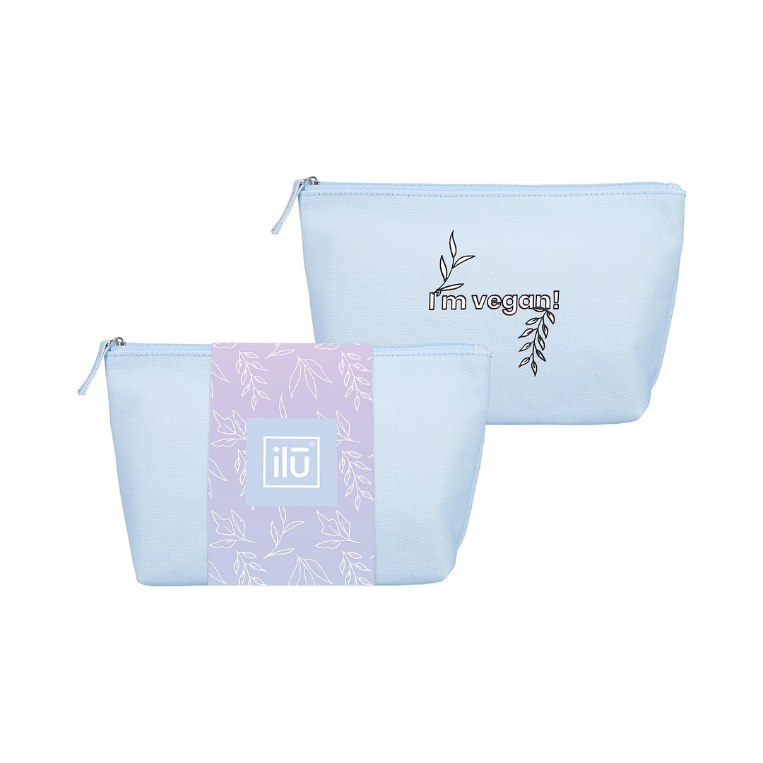 ILU MU COTTON BEAUTY BAG BLUE