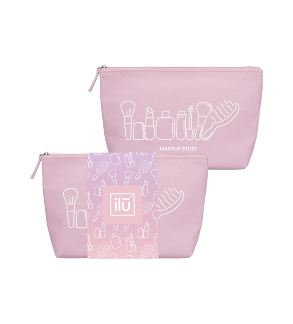 ILU MU COTTON BEAUTY BAG PINK