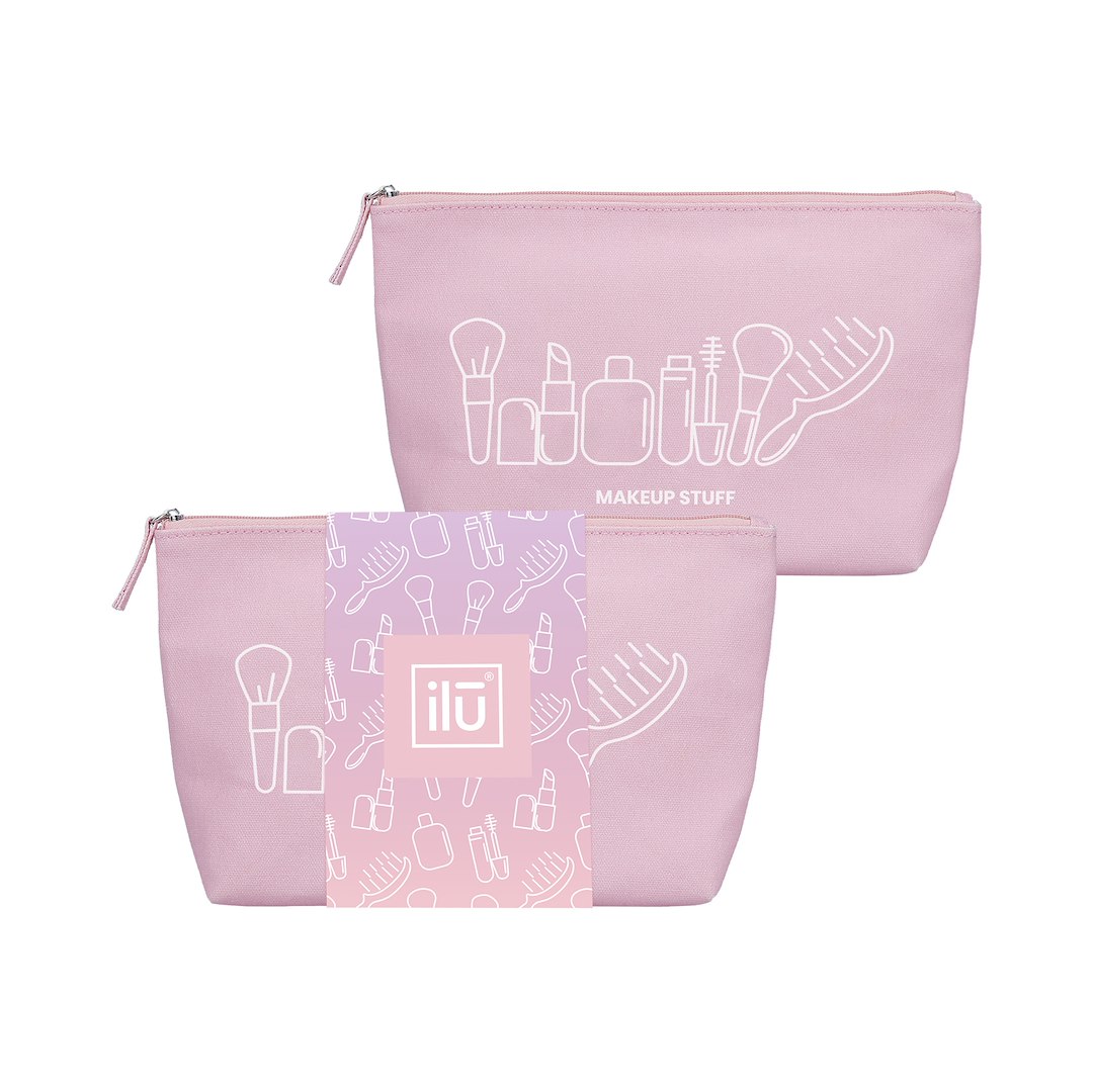 ILU MU COTTON BEAUTY BAG PINK