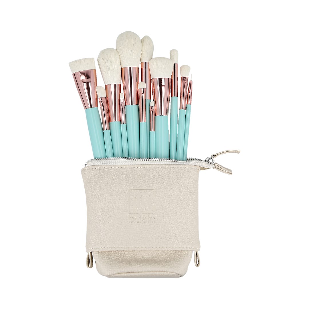 ILU BASIC MU TURQUOISE MAKEUP BRUSH 12PCS SET