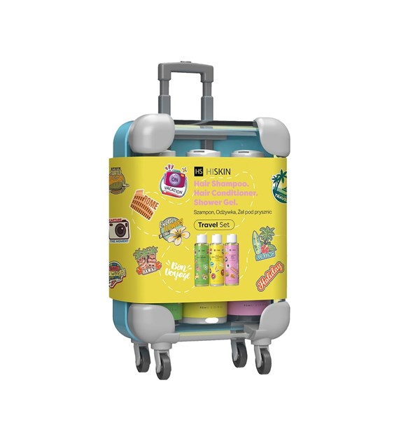 HISKIN SUITCASE SHAMPO+CONDTIONER+SHOWER GEL SET