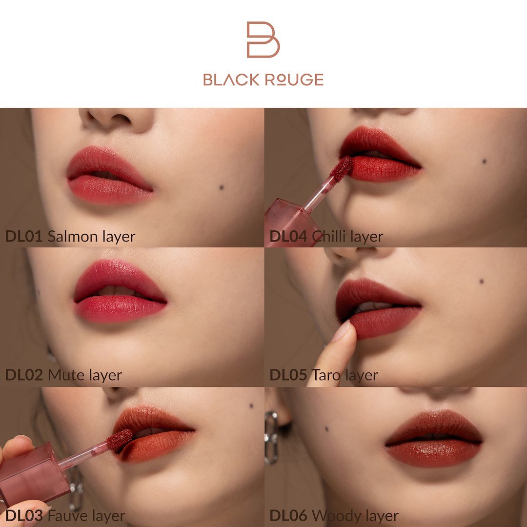 BLACK ROUGE DOUBLE LAYER OVER VELVET SALMON LAYER