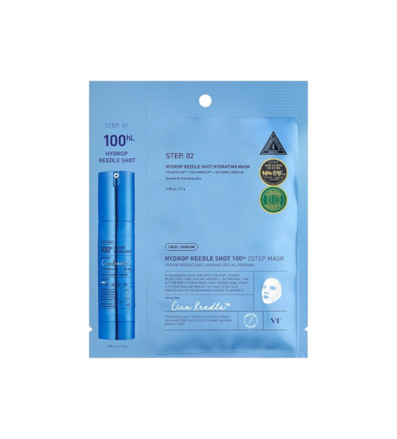 VT COSMETICS HYDROP REEDLE SHOT 100 2 STEP MASK