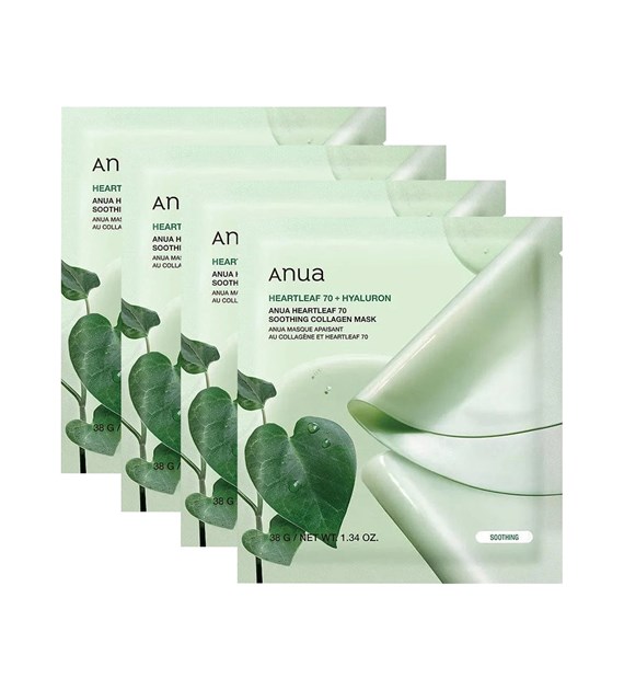 ANUA HEARTLEAF 70+HYALURON COLLAGEN MASK 38G 4PCS