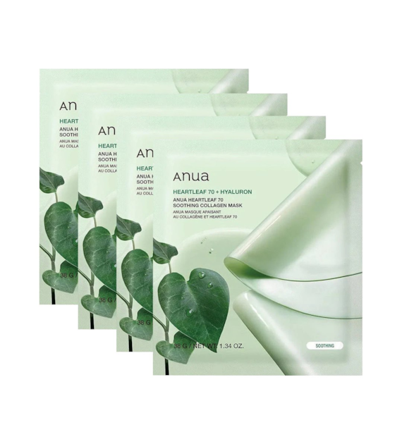 ANUA HEARTLEAF 70+HYALURON COLLAGEN MASK 38G 4PCS