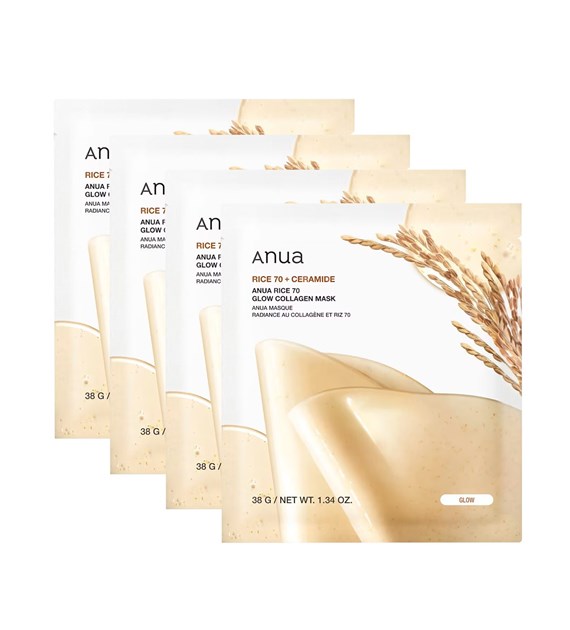ANUA RICE GLOW COLLAGEN MASK 38G 4PCS
