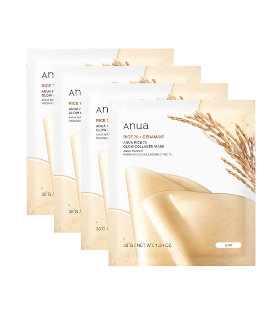 ANUA RICE GLOW COLLAGEN MASK 38G 4PCS