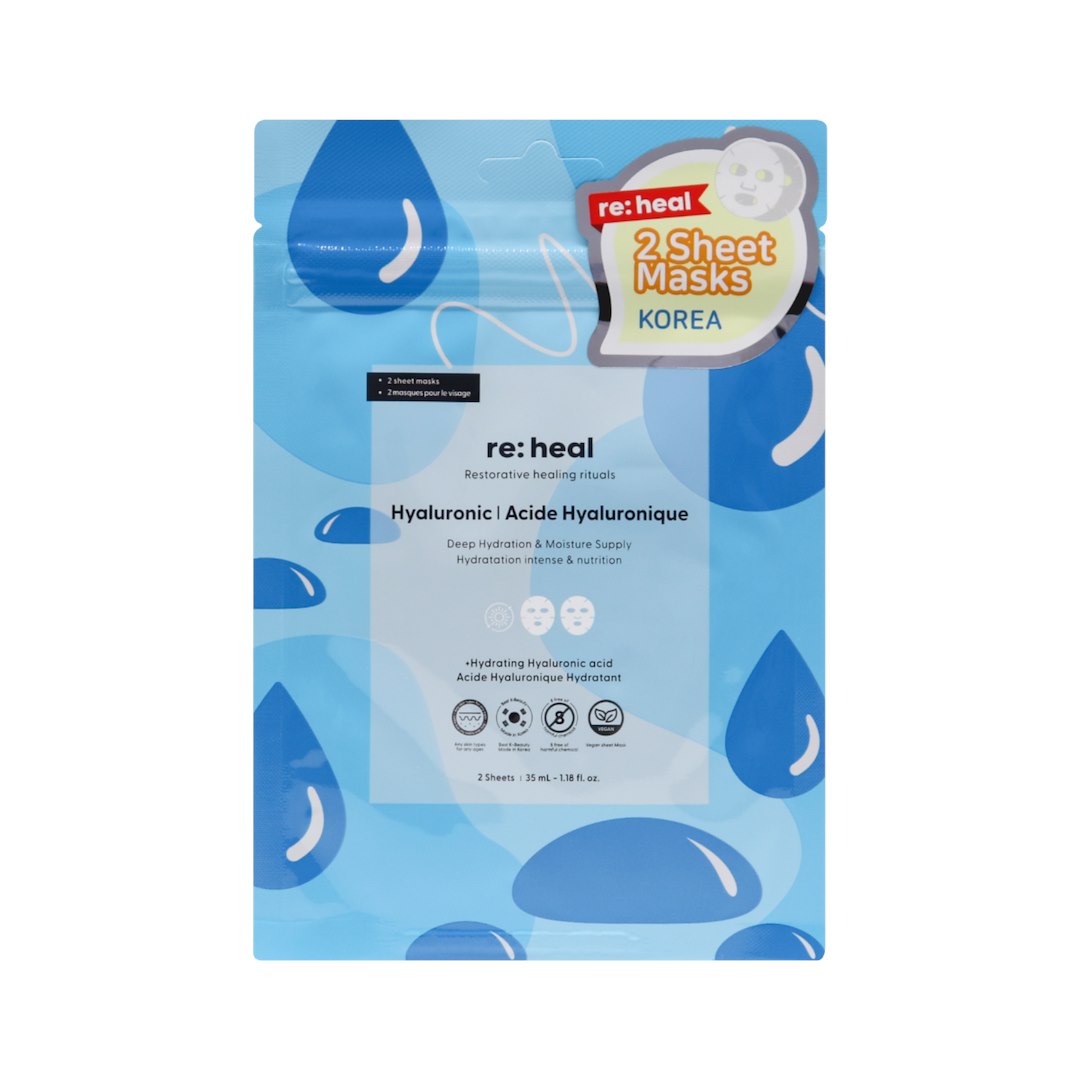 RE:HEAL 2-SHEET HYALURONIC FACE MASK
