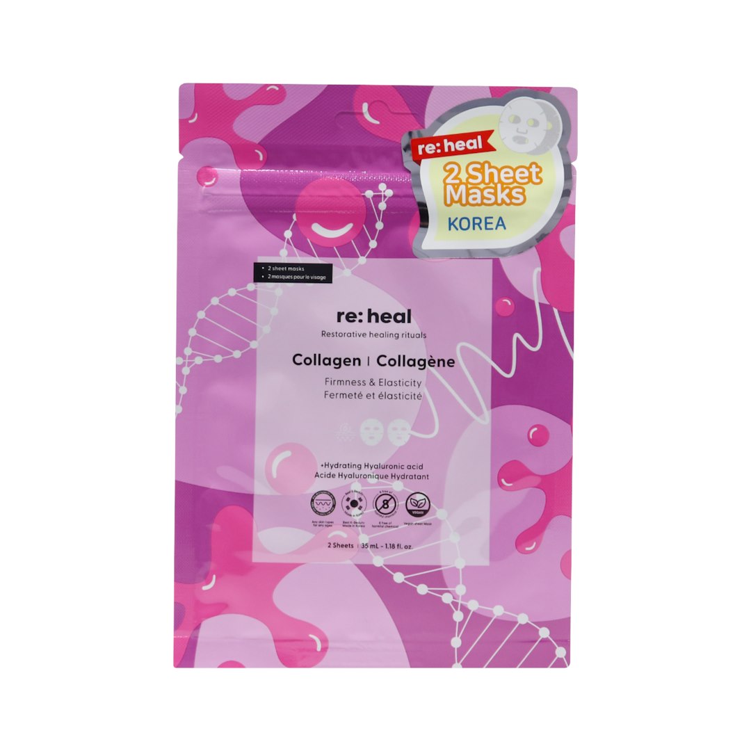 RE:HEAL 2-SHEET COLLAGEN FACE MASK