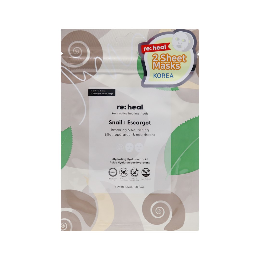 RE:HEAL 2-SHEET SNAIL FACE MASK