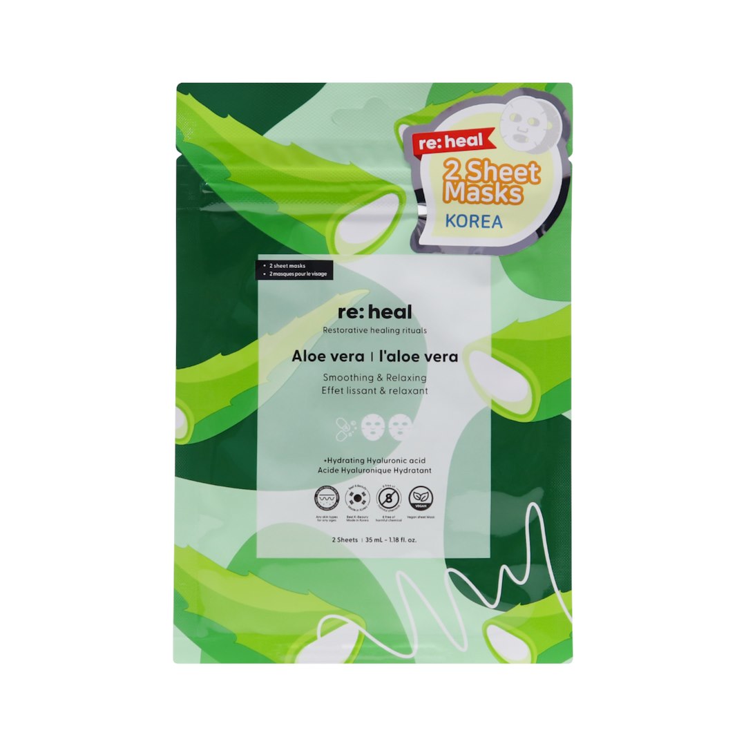 RE:HEAL 2-SHEET ALOE VERA FACE MASK