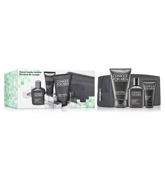 CLINIQUE SET RAZOR SHAV+BALM+SCRUB 125ML+75ML+30ML