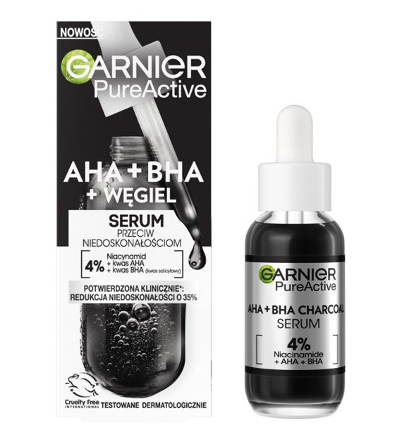 GARNIER PURE ACTIVE AHA BHA CHARCOAL SERUM 30ML
