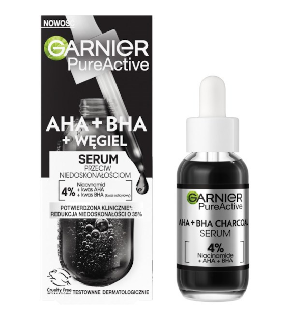 GARNIER PURE ACTIVE AHA BHA CHARCOAL SERUM 30ML