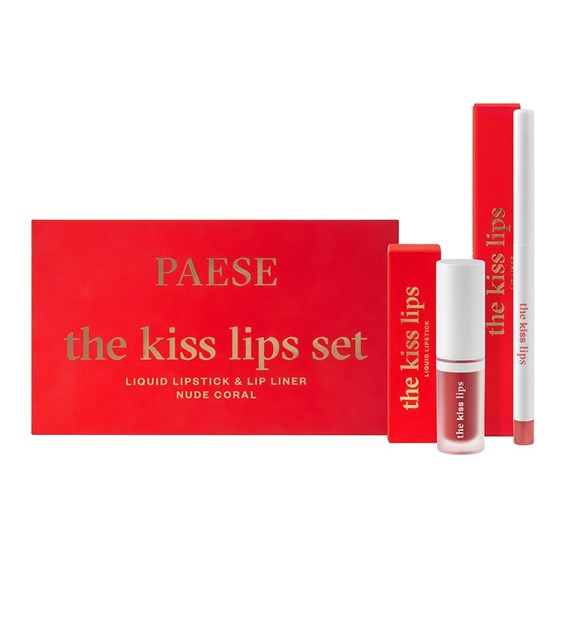PAESE THE KISS LIPS 02 NUDE CORAL 3,4ML+LINER SET
