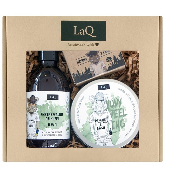 LAQ WILD BOAR SH G 300ML+SCRUB 200ML+SOAP 85G SET