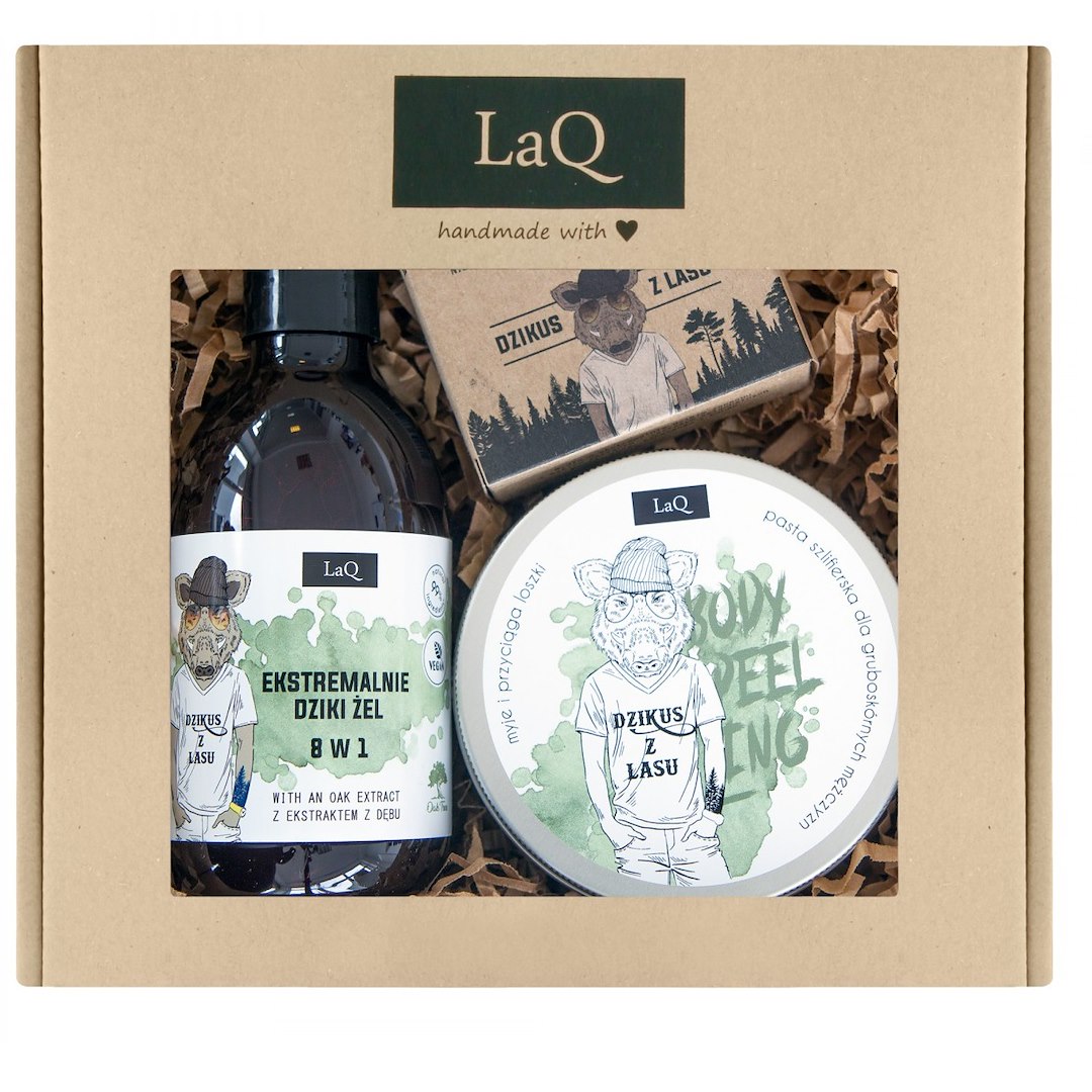 LAQ WILD BOAR SH G 300ML+SCRUB 200ML+SOAP 85G SET