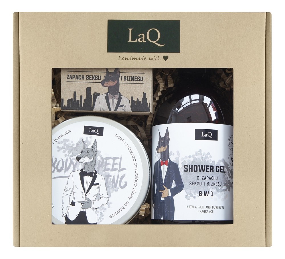LAQ DOBERMAN SH G 500ML+SOAP 85ML+SCRUB 200ML SET