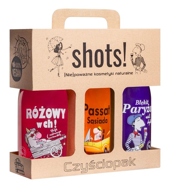 LAQ SHOTS UNISEX SHOWER GEL 500ML+500ML+500ML SET