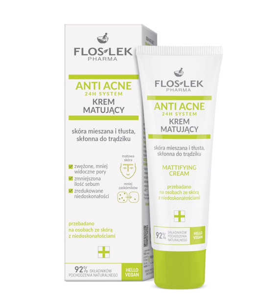 FLOSLEK ANTI ACNE 24H MATT CREAM 50ML
