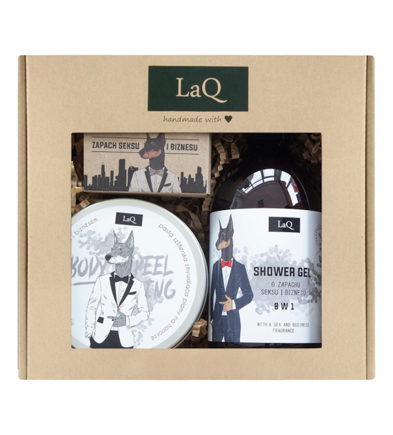 LAQ DOBERMAN SH G 500ML+SOAP 85ML+SCRUB 200ML SET