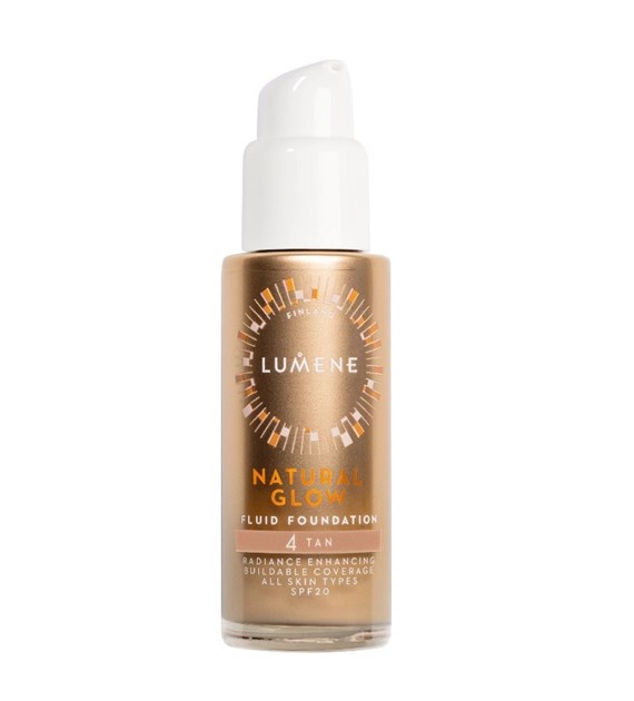 LUMENE NATURAL GLOW FLUID FOUNDATION 4 TAN 30ML