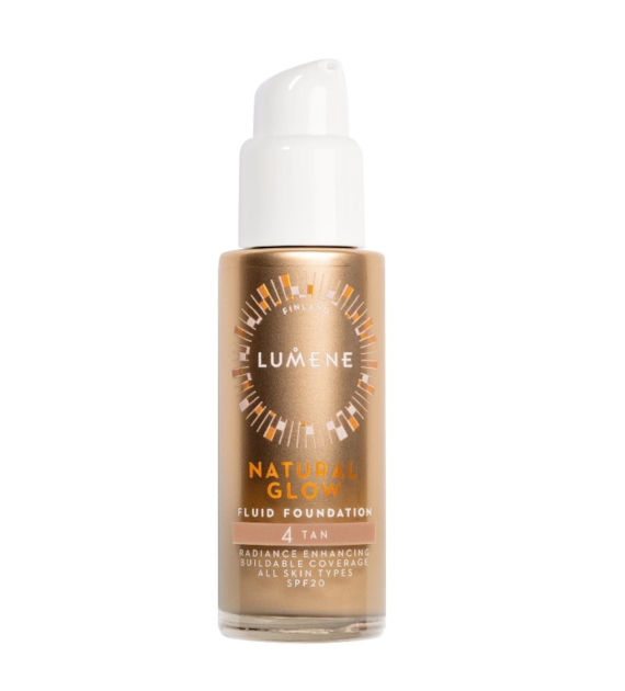 LUMENE NATURAL GLOW FLUID FOUNDATION 4 TAN 30ML