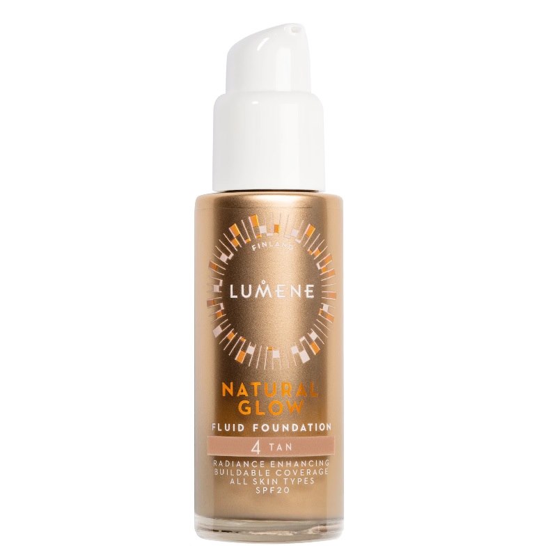LUMENE NATURAL GLOW FLUID FOUNDATION 4 TAN 30ML